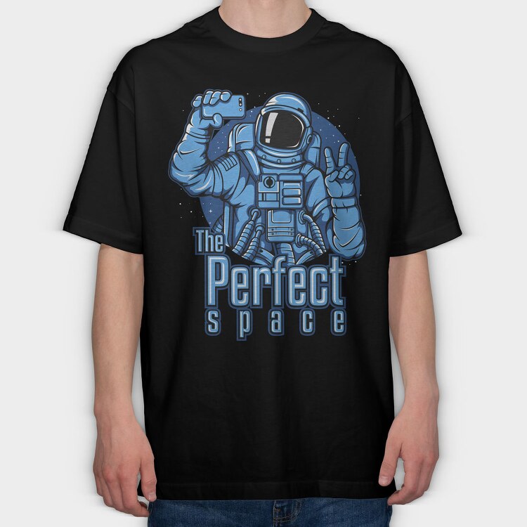 Space Selfie Astronaut, Tricou Oversize Barbati (Unisex)