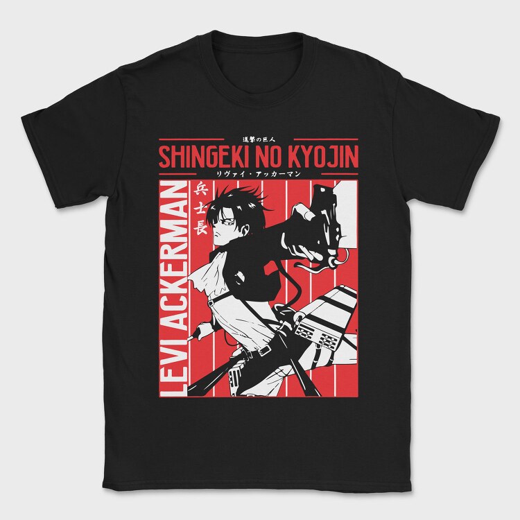 Levi Ackerman Red, Tricou Barbati (Unisex)