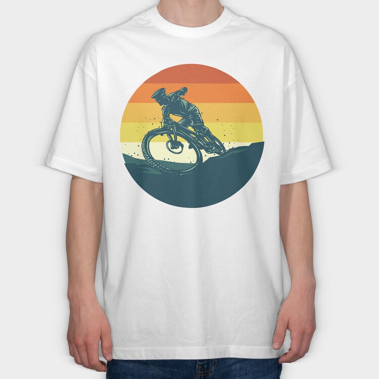 Dirt Bike Sunset, Tricou Oversize Barbati (Unisex)