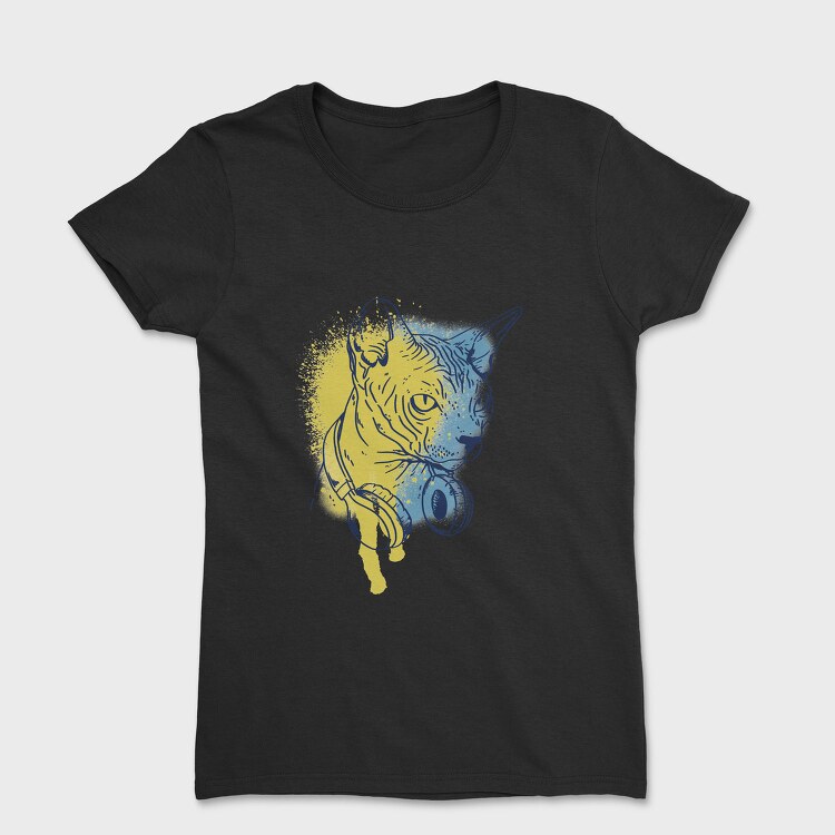 Sphynx Cat Headphones, Tricou Femei