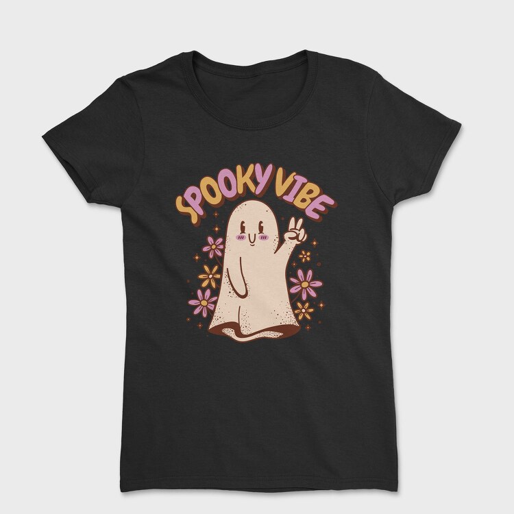 Spooky Vibe Cute Ghost, Tricou Femei