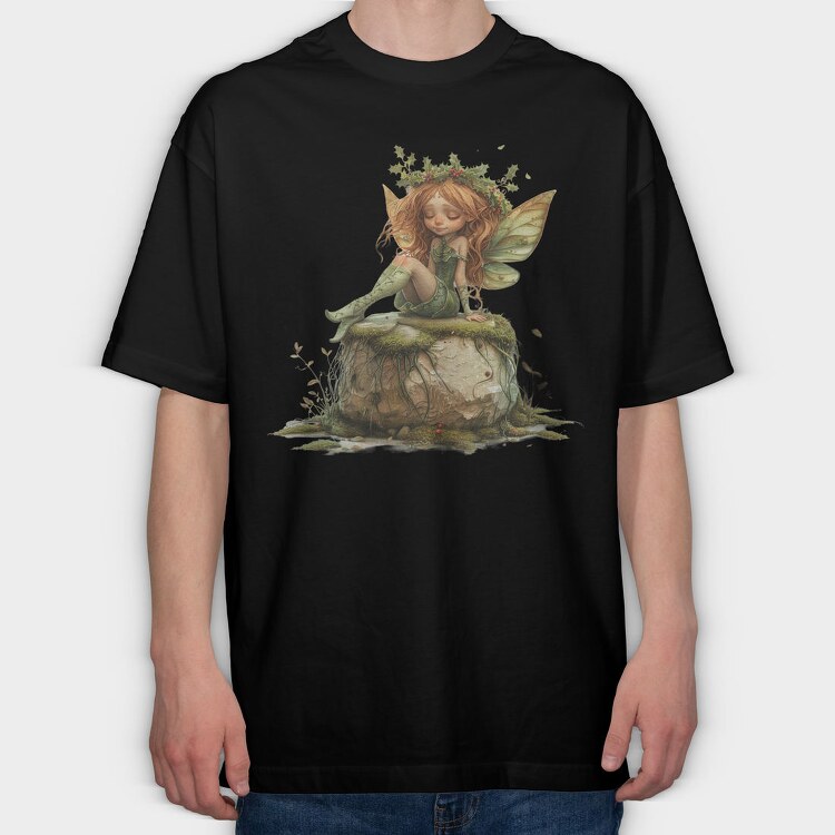 Fairy Garden Elf, Tricou Oversize Barbati (Unisex)