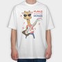 Giraffe Rockstar, Tricou Oversize Barbati (Unisex)
