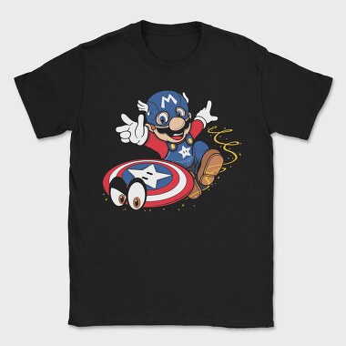 Mario Captain Shield, Tricou Barbati (Unisex)