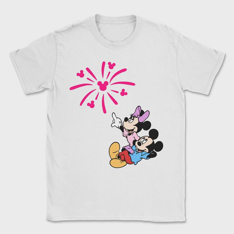Mickey Minnie Fireworks, Tricou Barbati (Unisex)