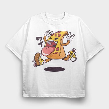 Pizza Rockstar, Tricou Oversize Barbati (Unisex)