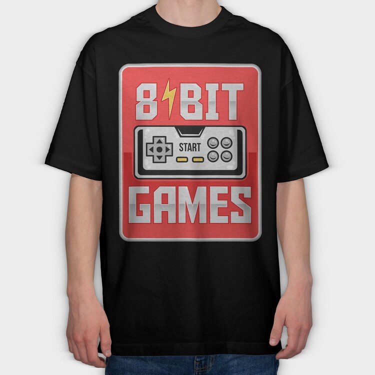8 Bit Gaming Nostalgia, Tricou Oversize Barbati (Unisex)