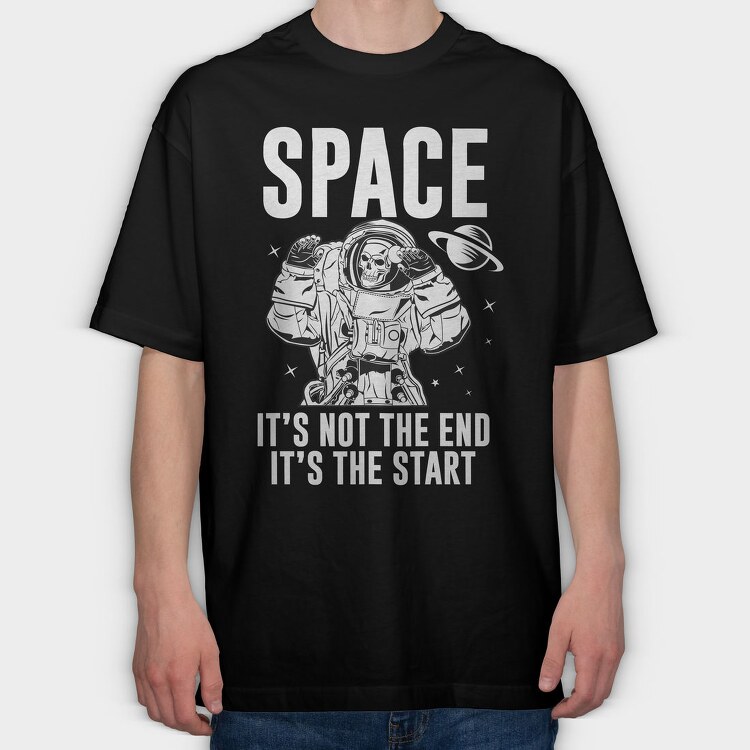 Space Skeleton Salute, Tricou Oversize Barbati (Unisex)
