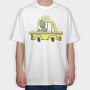 Taxi Dinosaur Ride, Tricou Oversize Barbati (Unisex)