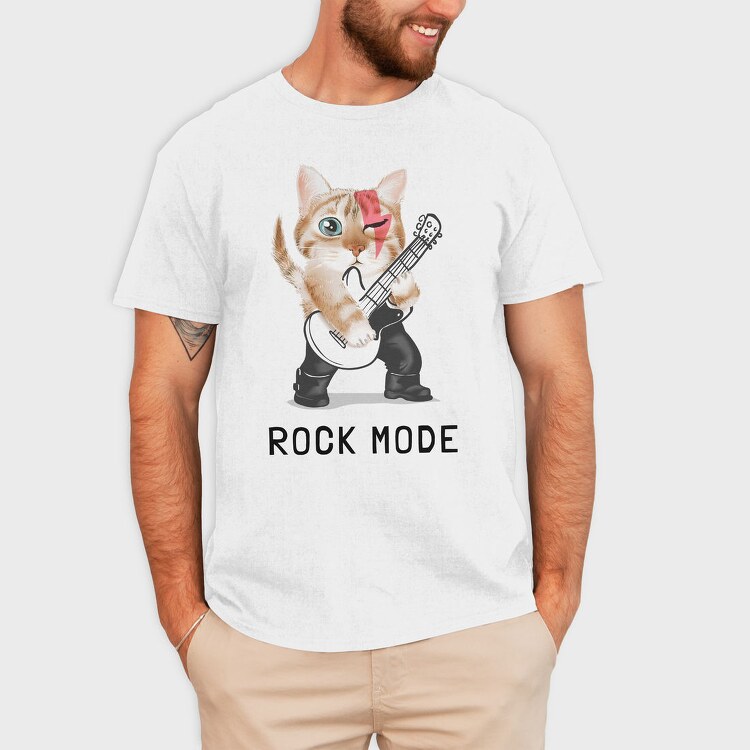 Rock Kitty Guitar, Tricou Barbati (Unisex)