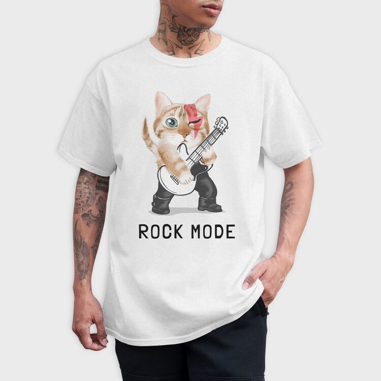 Rock Kitty Guitar, Tricou Barbati (Unisex)