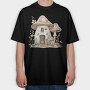 Fairy Mushroom House, Tricou Oversize Barbati (Unisex)