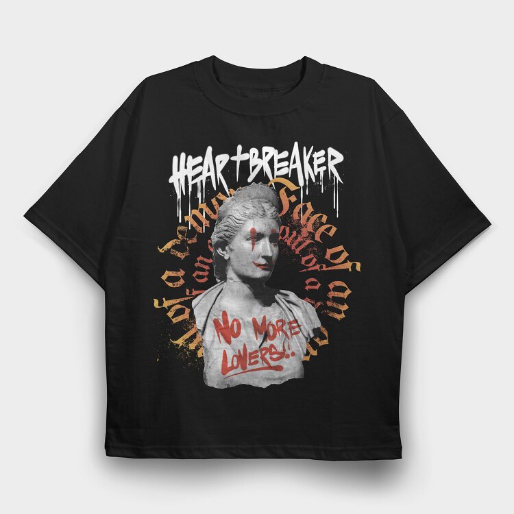 Statue Graffitti Heartbreaker, Tricou Oversize Barbati (Unisex)