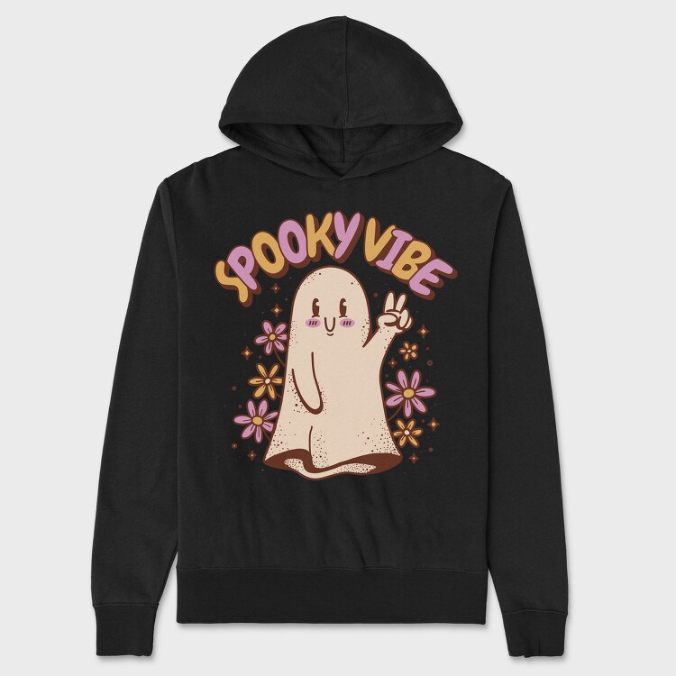 Spooky Vibe Cute Ghost, Hanorac Oversize Barbati (Unisex)