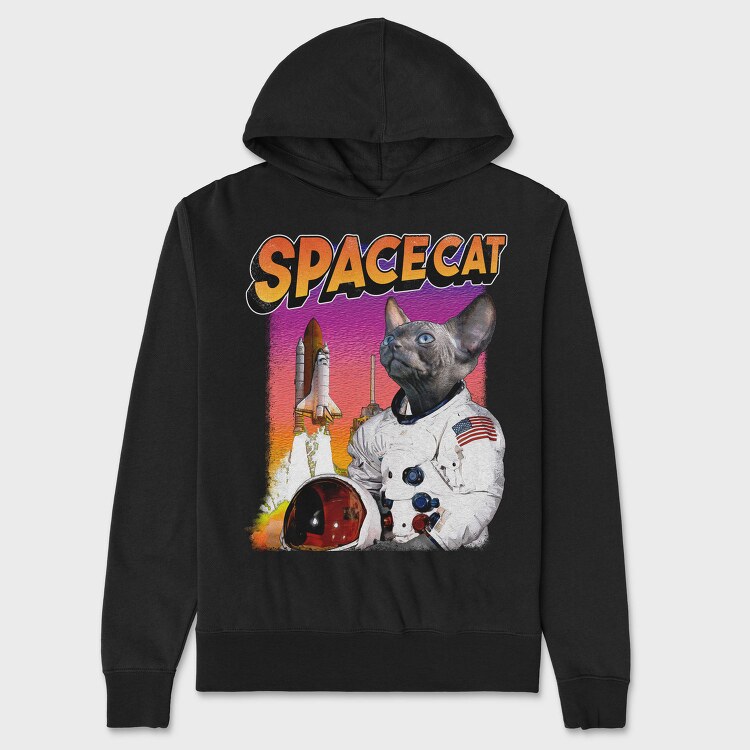 Space Sphynx Cat Astronaut, Hanorac Oversize Barbati (Unisex)