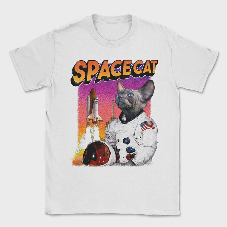 Space Sphynx Cat Astronaut, Tricou Barbati (Unisex)