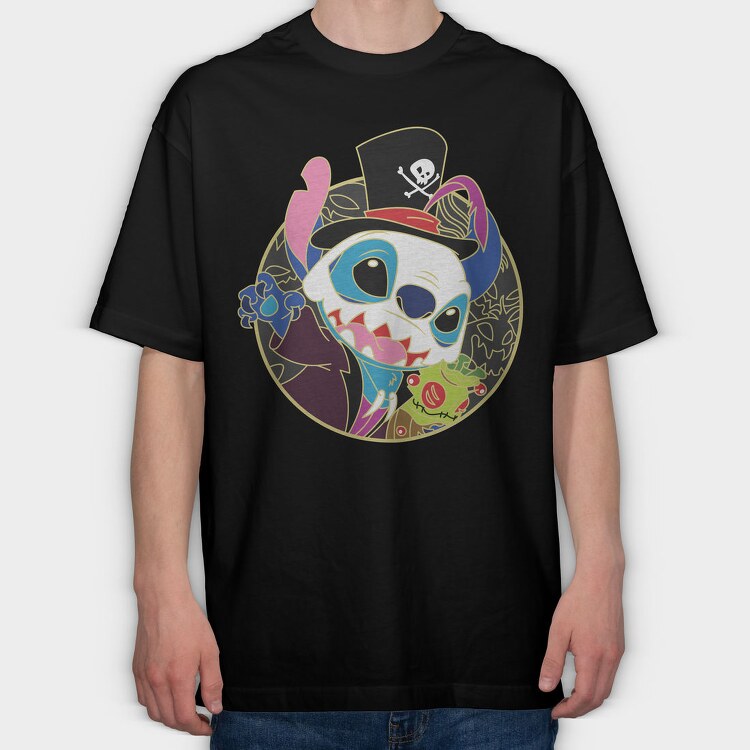 Pirate Pup Skull, Tricou Oversize Barbati (Unisex)