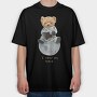 Teddy Moon Space, Tricou Oversize Barbati (Unisex)