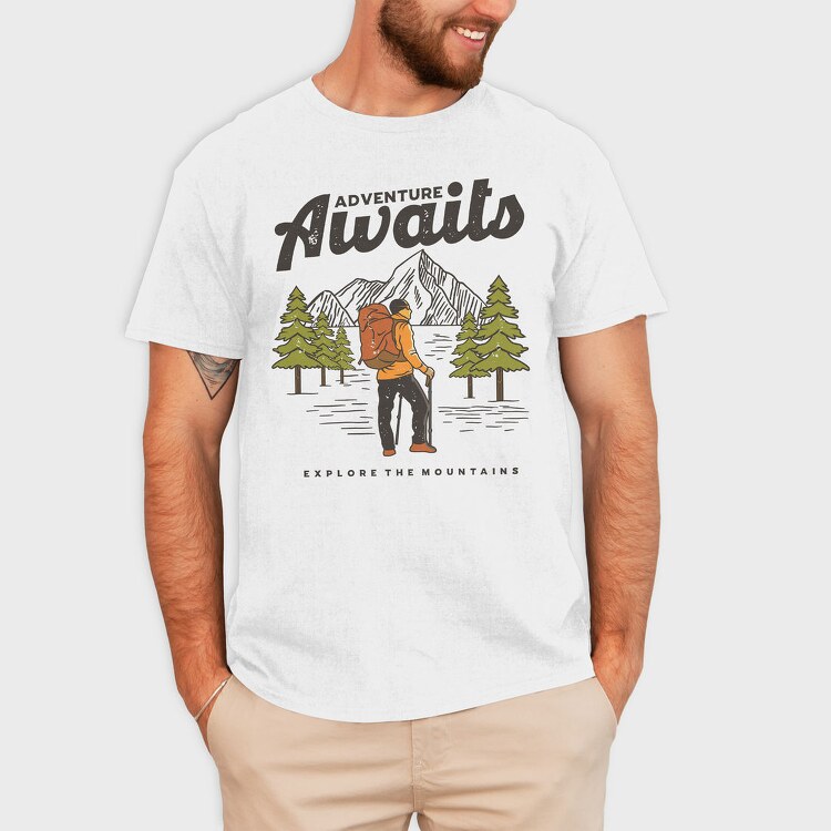 Adventure Awaits Hike, Tricou Barbati (Unisex)