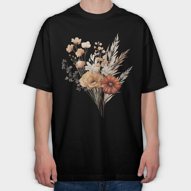 Fall Floral Bouquet, Tricou Oversize Barbati (Unisex)