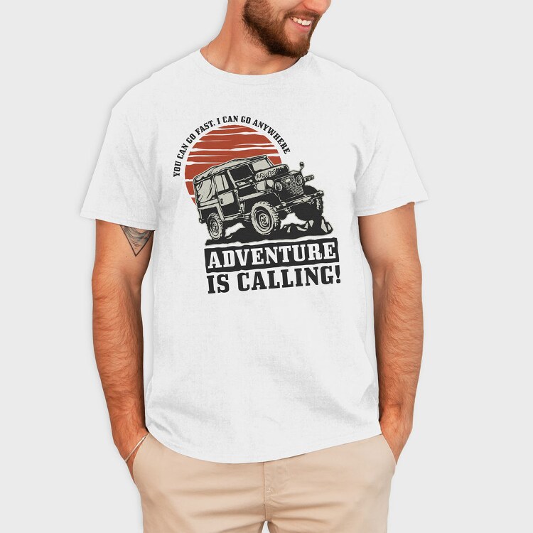 Adventure Calling Jeep, Tricou Barbati (Unisex)