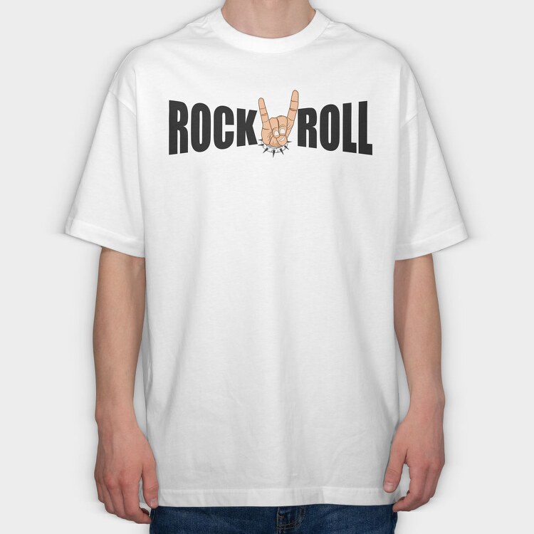 Rock Roll Horns, Tricou Oversize Barbati (Unisex)