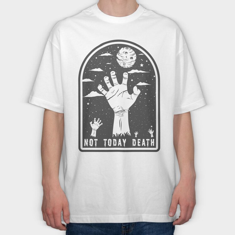 Not Today Death Hand, Tricou Oversize Barbati (Unisex)