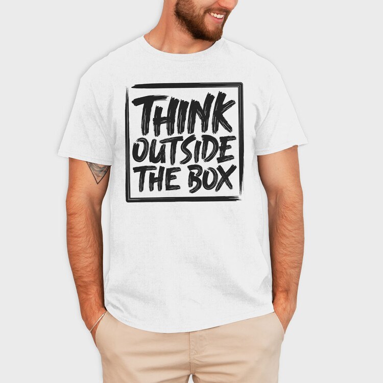 Think Outside The Box, Tricou Barbati (Unisex)