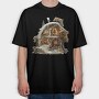 Fairy Winter Cottage, Tricou Oversize Barbati (Unisex)