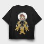 Santa Sleigh Reindeer, Tricou Oversize Barbati (Unisex)