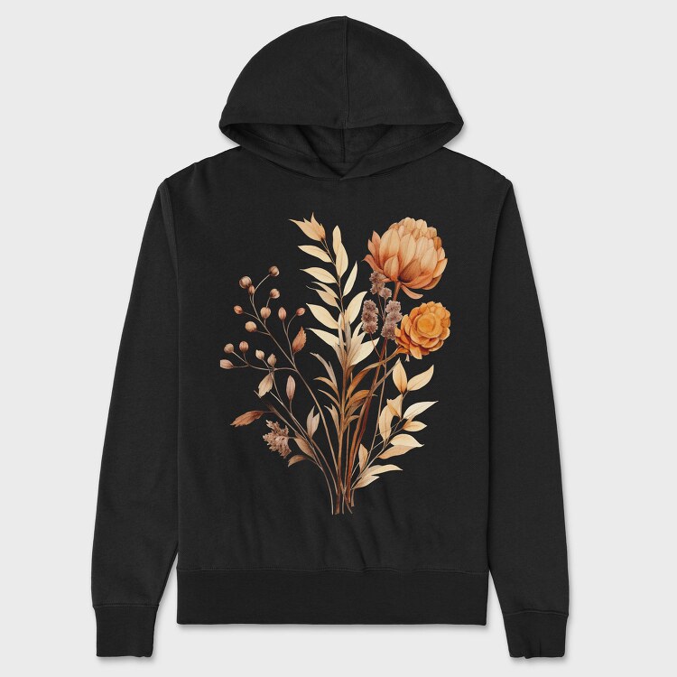 Fall Floral Nest, Hanorac Oversize Barbati (Unisex)