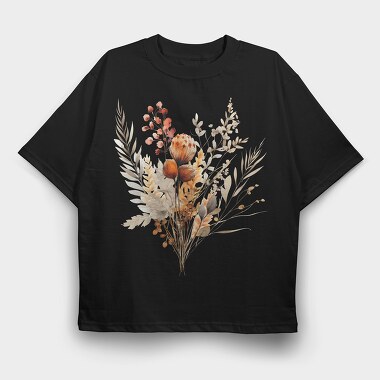 Fall Floral Serenity, Tricou Oversize Barbati (Unisex)