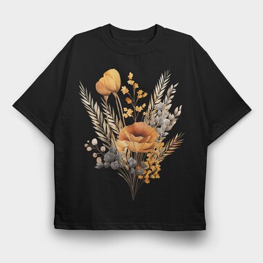 Fall Floral Symphony, Tricou Oversize Barbati (Unisex)