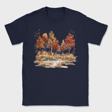 Fall Leaves Forest, Tricou Barbati (Unisex)