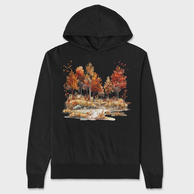 Fall Leaves Forest, Hanorac Oversize Barbati (Unisex)