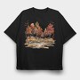 Fall Leaves Forest, Tricou Oversize Barbati (Unisex)