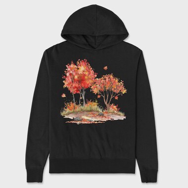 Fall Leaves Trees, Hanorac Oversize Barbati (Unisex)
