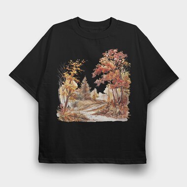 Fall Pathway Forest, Tricou Oversize Barbati (Unisex)