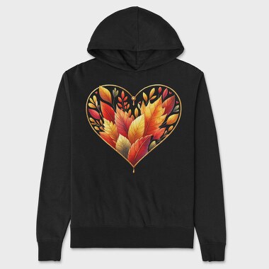 Fallen Leaves Heart, Hanorac Oversize Barbati (Unisex)