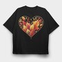 Fallen Leaves Heart, Tricou Oversize Barbati (Unisex)