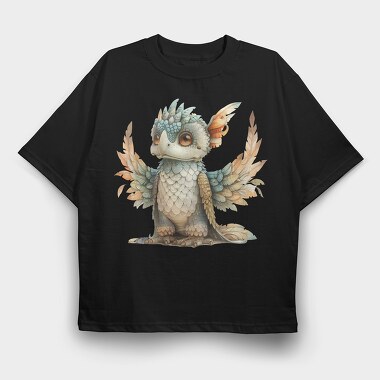 Fantasy Beast Feathers, Tricou Oversize Barbati (Unisex)