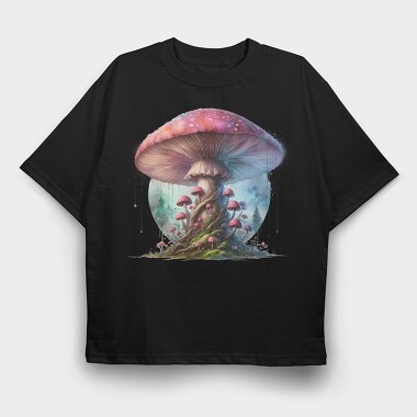 Fantasy Fungus Glow, Tricou Oversize Barbati (Unisex)