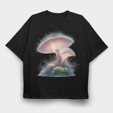 Fantasy Mushroom Glow, Tricou Oversize Barbati (Unisex)
