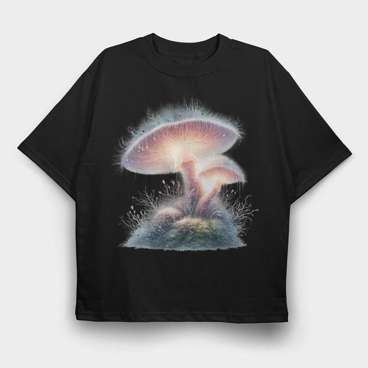 Fantasy Mushroom Glow, Tricou Oversize Barbati (Unisex)