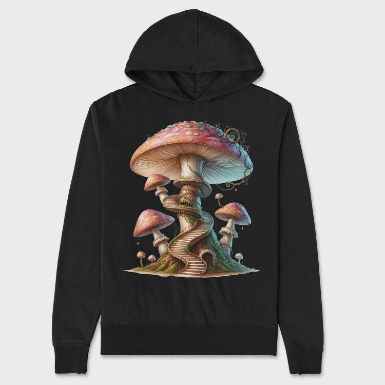 Fantasy Mushroom Stairs, Hanorac Oversize Barbati (Unisex)