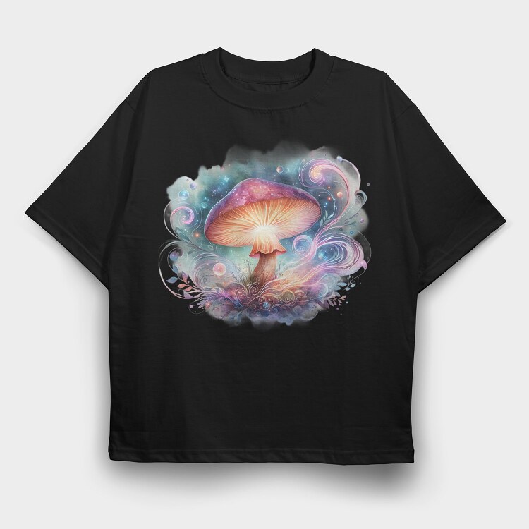 Fantasy Mushroom Swirls, Tricou Oversize Barbati (Unisex)