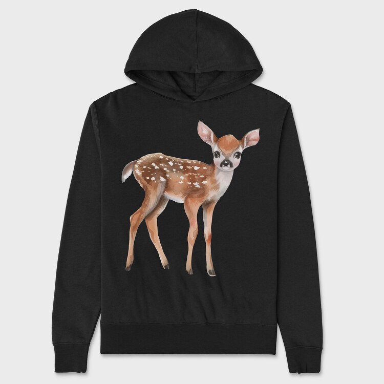 Fawn Face Baby Deer, Hanorac Oversize Barbati (Unisex)