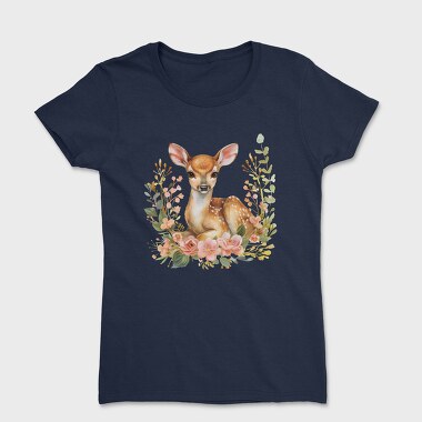Fawn In Flowers Bunch, Tricou Femei