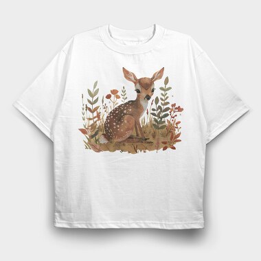 Fawn In Foliage, Tricou Oversize Barbati (Unisex)