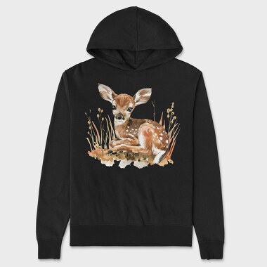 Fawn In Grass, Hanorac Oversize Barbati (Unisex)